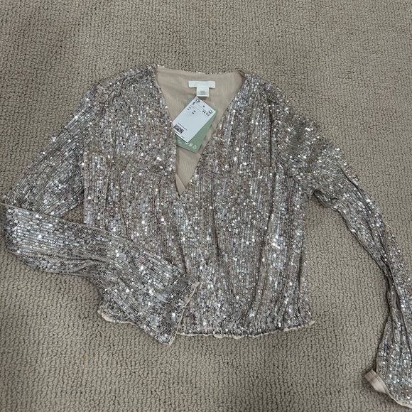 White Gold Sequin Detail Racerback Top (XL)